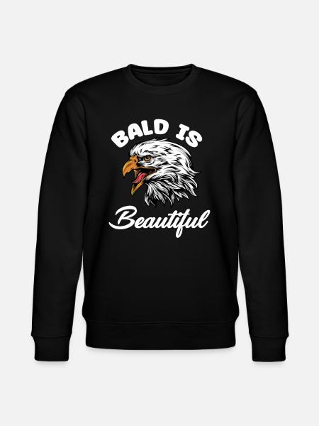 Bald Is Beautiful, Funny Bearded - Stanley/Stella CHANGER Unisex Organic Sweatshirt - black