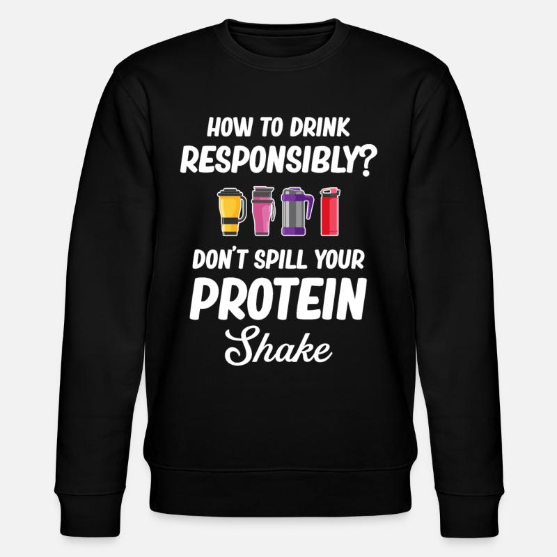 How to Drink Responsibly? Spilling - Stanley/Stella CHANGER Unisex Organic Sweatshirt - black