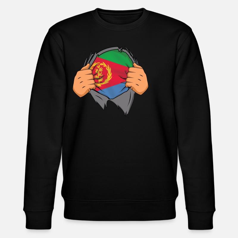 Eritrea Stolz Entfaltet Flagge - Stanley/Stella Unisex Bio-Sweatshirt CHANGER - Schwarz