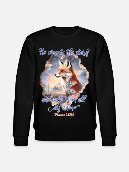 Fox Bible Verse Christian - Stanley/Stella CHANGER Unisex Organic Sweatshirt - black