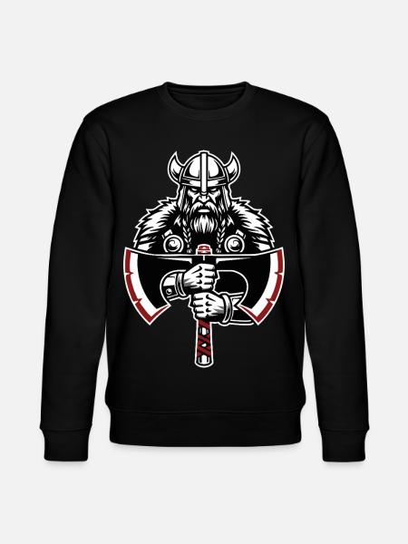 Wikinger-Schild-Runen Keltische Knoten-Maskottchen - Stanley/Stella Unisex Bio-Sweatshirt CHANGER  - Schwarz