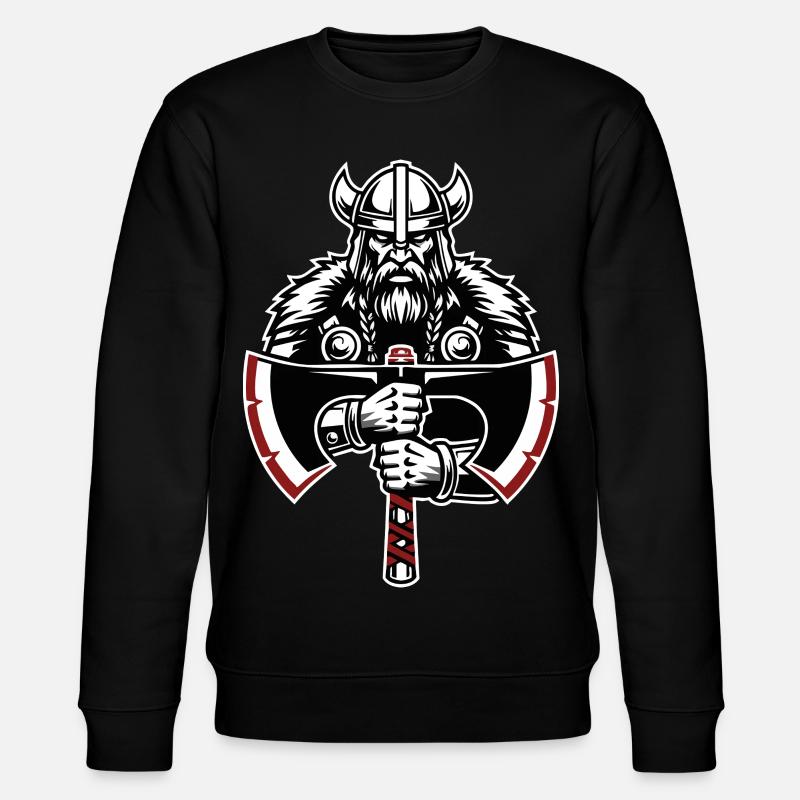 Wikinger-Schild-Runen Keltische Knoten-Maskottchen - Stanley/Stella Unisex Bio-Sweatshirt CHANGER  - Schwarz