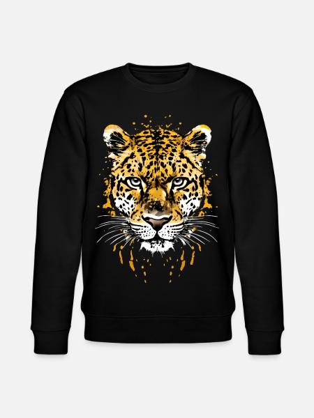 Cheetah Head African African - Stanley/Stella CHANGER Unisex Organic Sweatshirt - black