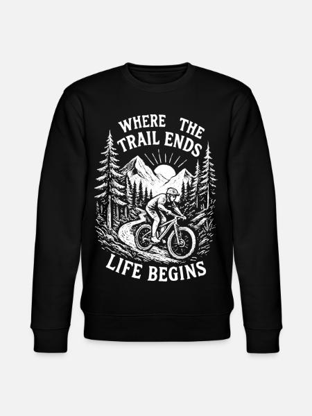 Mountain Bike Vintage Trail – Flow & Mountains Design - Stanley/Stella CHANGER Unisex Organic Sweatshirt - black