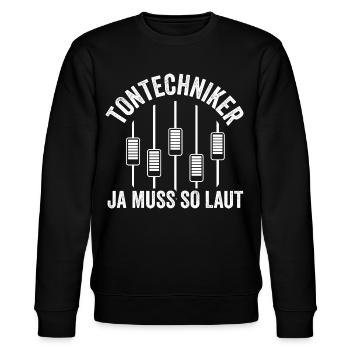Tontechniker Tonmeister Foh - Stanley/Stella Unisex Bio-Sweatshirt CHANGER  - Schwarz - Vorne - Nik (191cm) & Marisol (170cm)