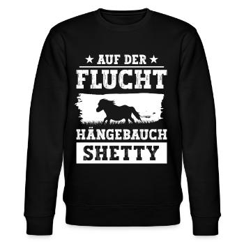 Hängebauch Shetty Shetlandpony - Stanley/Stella Unisex Bio-Sweatshirt CHANGER  - Schwarz - Vorne - Nik (191cm) & Marisol (170cm)
