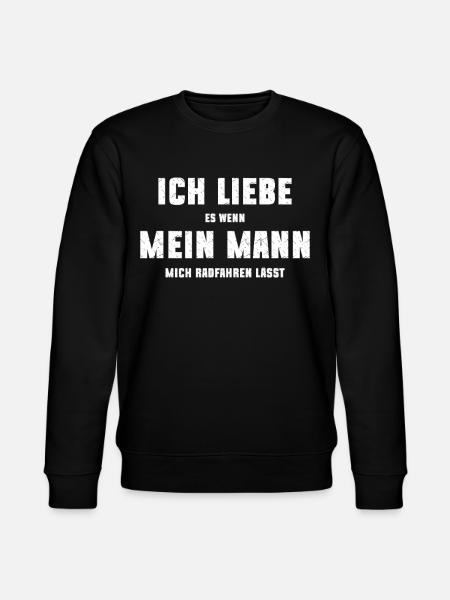Ich liebe mein Mann und Fahrrad fahren - Stanley/Stella Unisex Bio-Sweatshirt CHANGER  - Schwarz