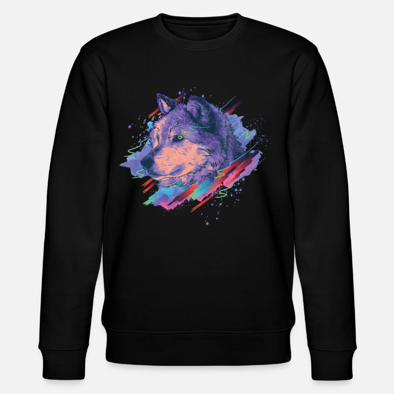 Wolf Splash - Stanley/Stella Unisex Bio-Sweatshirt CHANGER  - Schwarz