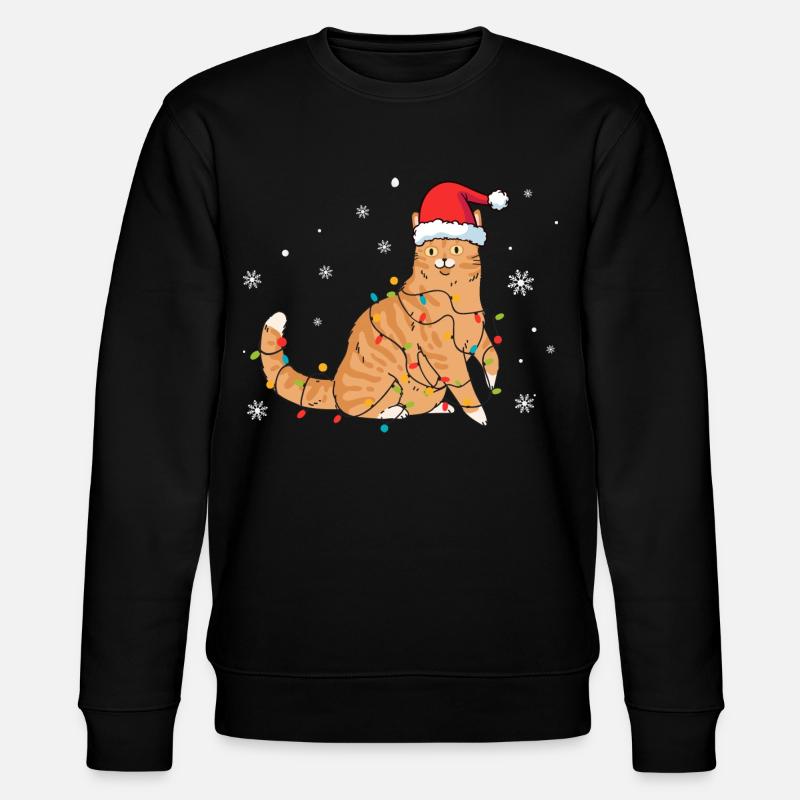 Chat Noël - Sweat bio CHANGER Stanley/Stella Unisexe - noir