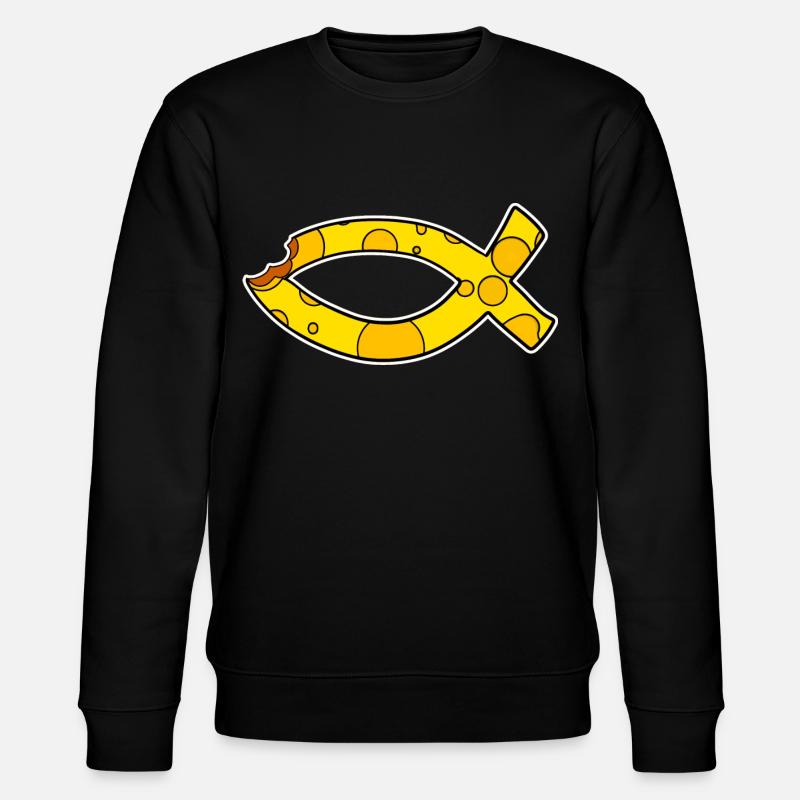 Fish Symbol Cheese - Stanley/Stella CHANGER Unisex Organic Sweatshirt - black