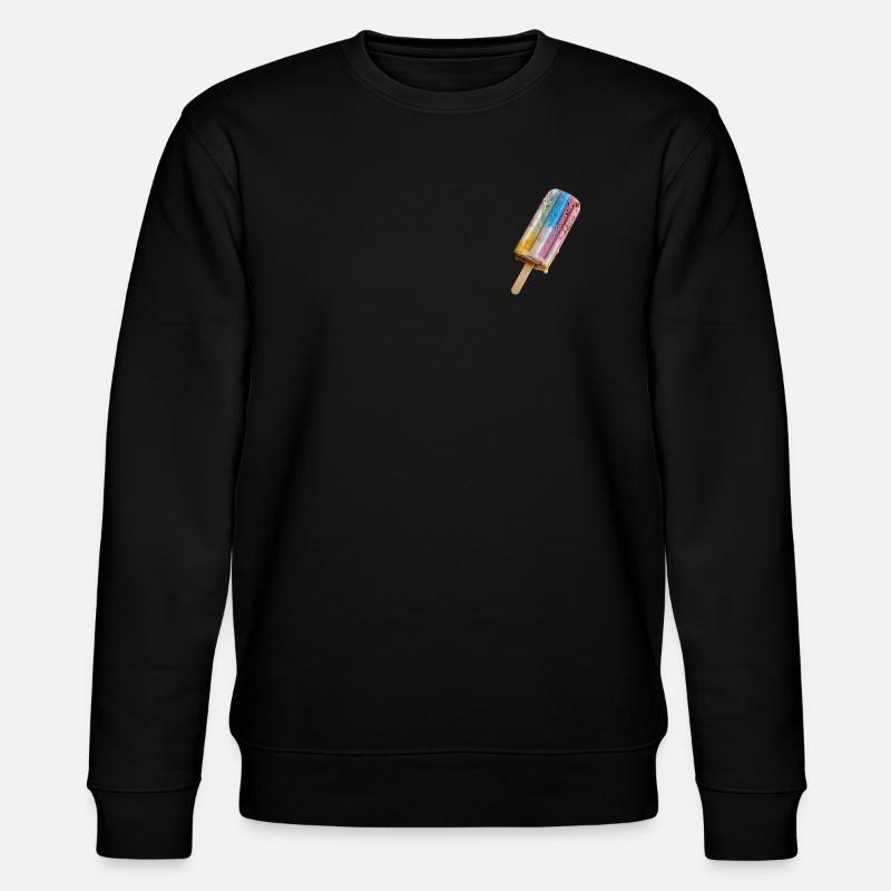 Regenbogen Eis am Stil - Stanley/Stella Unisex Bio-Sweatshirt CHANGER  - Schwarz