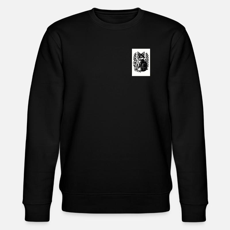 Fuchs im Blütenreigen - Stanley/Stella Unisex Bio-Sweatshirt CHANGER  - Schwarz