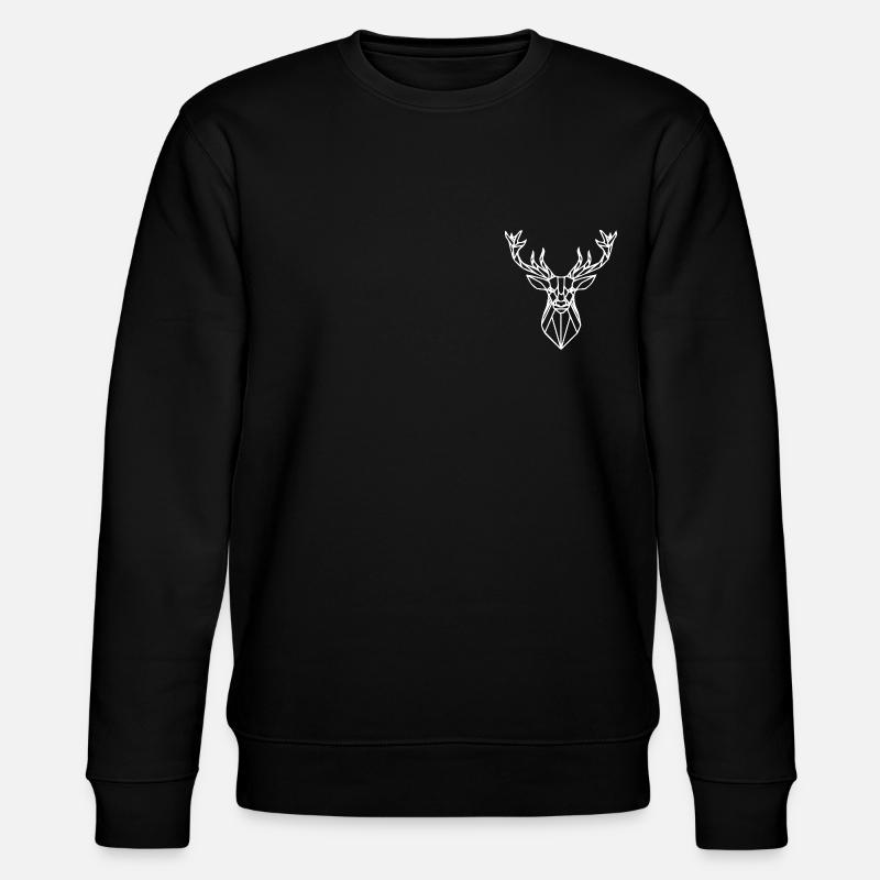 Geometrischer Hirsch Geschenk Idee weiß - Stanley/Stella Unisex Bio-Sweatshirt CHANGER  - Schwarz