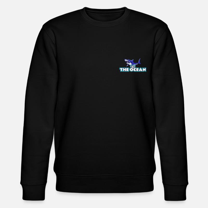 SAFE THE OCEAN SHARK - Stanley/Stella Unisex Bio-Sweatshirt CHANGER  - Schwarz