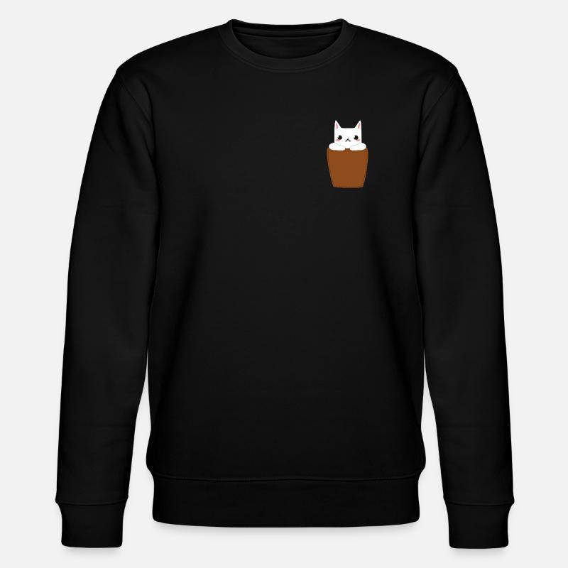 Chat dans la poche poitrine - Sweat bio CHANGER Stanley/Stella Unisexe - noir