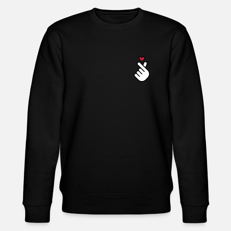 Miniheart Fingerherz - white - red heart - Stanley/Stella Unisex Bio-Sweatshirt CHANGER  - Schwarz