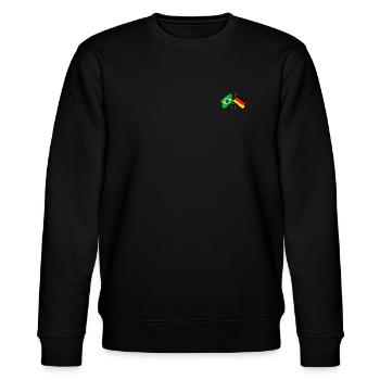 Brazil Germany Flag Crossed - Stanley/Stella Unisex Bio-Sweatshirt CHANGER  - Schwarz - Vorne - Nik (191cm) & Marisol (170cm)