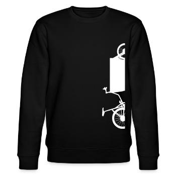 halbes Lastenrad - Stanley/Stella Unisex Bio-Sweatshirt CHANGER  - Schwarz - Vorne - Nik (191cm) & Marisol (170cm)