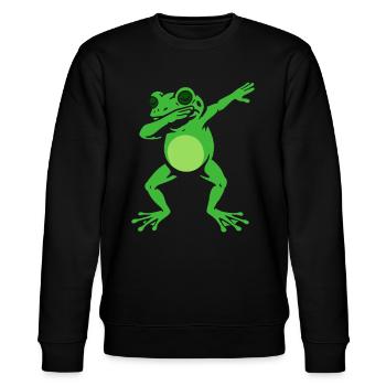 Dabbing Frog - Dab Dance - Cadeau - Sweat bio CHANGER Stanley/Stella Unisexe - noir - Devant - Nik (191cm) & Marisol (170cm)