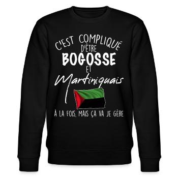 Drapeau Martinique Bogosse Humour Papa Et Fils - Sweat bio CHANGER Stanley/Stella Unisexe - noir - Devant - Nik (191cm) & Marisol (170cm)