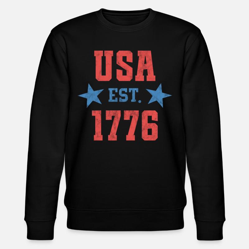 USA Est 1776 - Stanley/Stella Unisex Bio-Sweatshirt CHANGER  - Schwarz