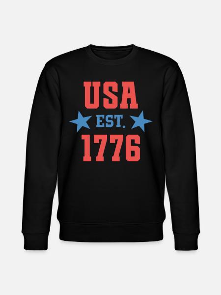 USA Est 1776 - Stanley/Stella CHANGER Unisex Organic Sweatshirt - black