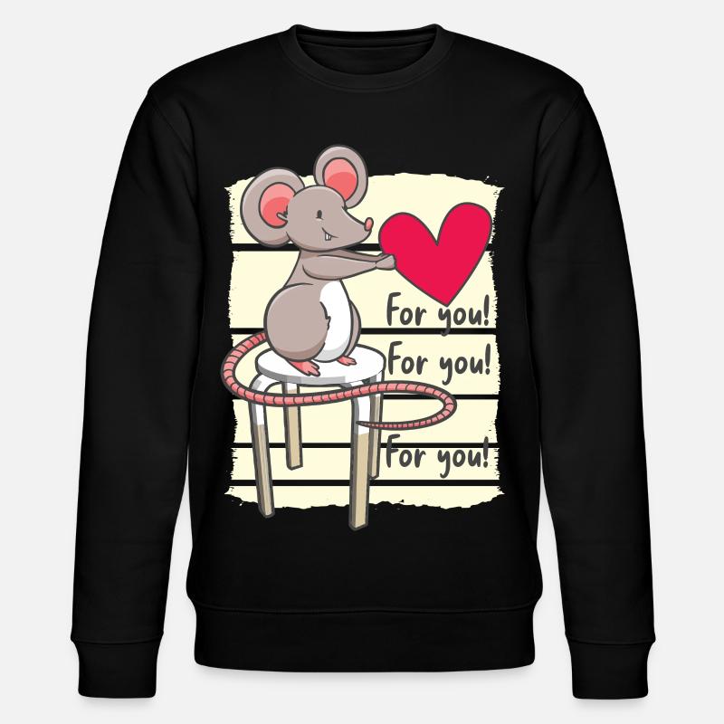 Sweet mouse with heart - Stanley/Stella CHANGER Unisex Organic Sweatshirt - black