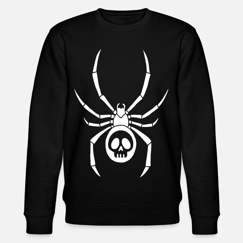 White spider and skull - Stanley/Stella CHANGER Unisex Organic Sweatshirt - black