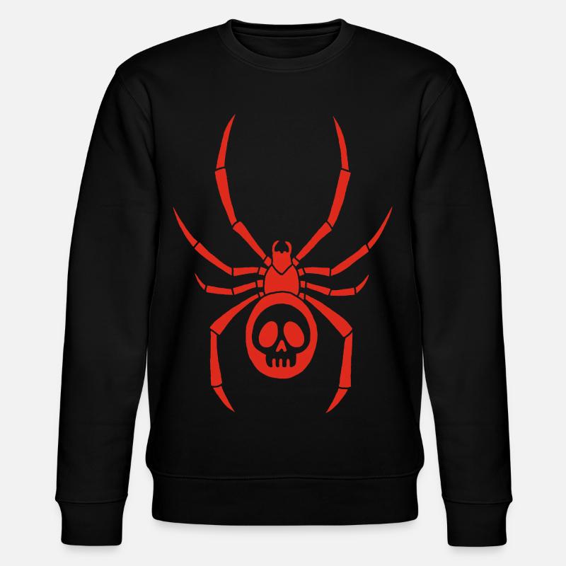 Rote Spinnmilbe und Schädel - Stanley/Stella Unisex Bio-Sweatshirt CHANGER  - Schwarz