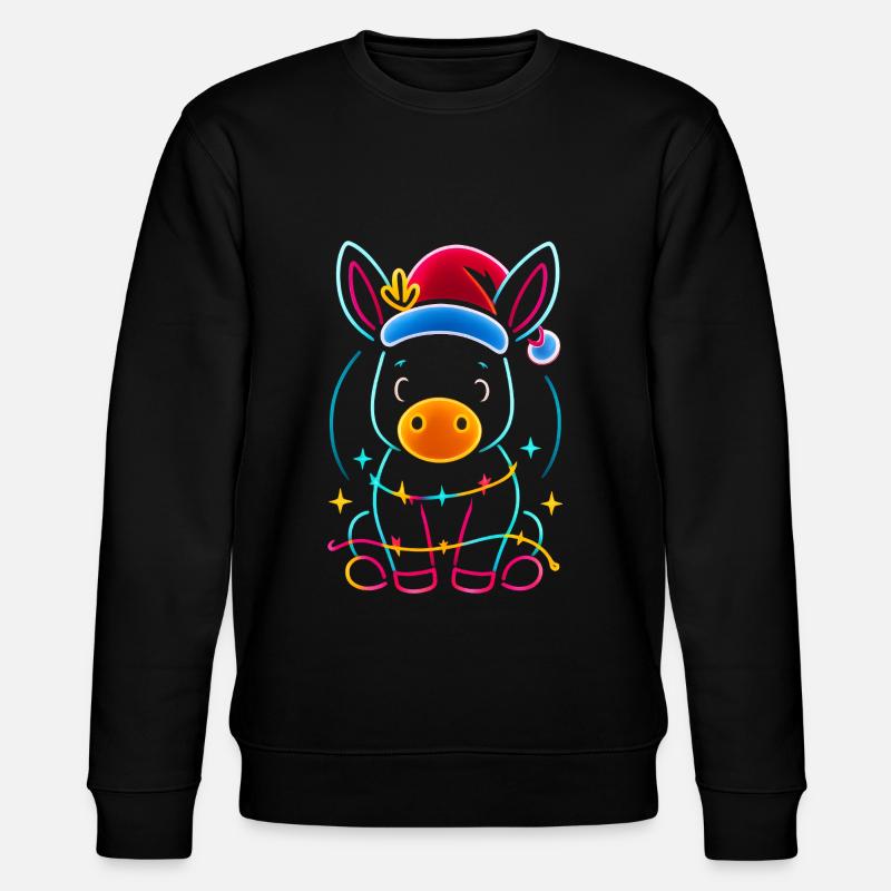 Esel Elfe Weihnachten Lustig Geschenk - Stanley/Stella Unisex Bio-Sweatshirt CHANGER  - Schwarz