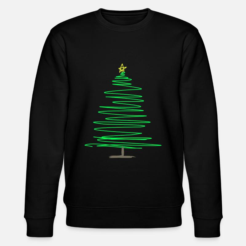 Sapin spiralé vert avec étoile - Sweat bio CHANGER Stanley/Stella Unisexe - noir