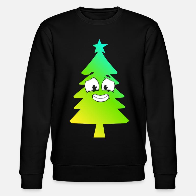 Christmas Tree Gradient Smile - Stanley/Stella CHANGER Unisex Organic Sweatshirt - black