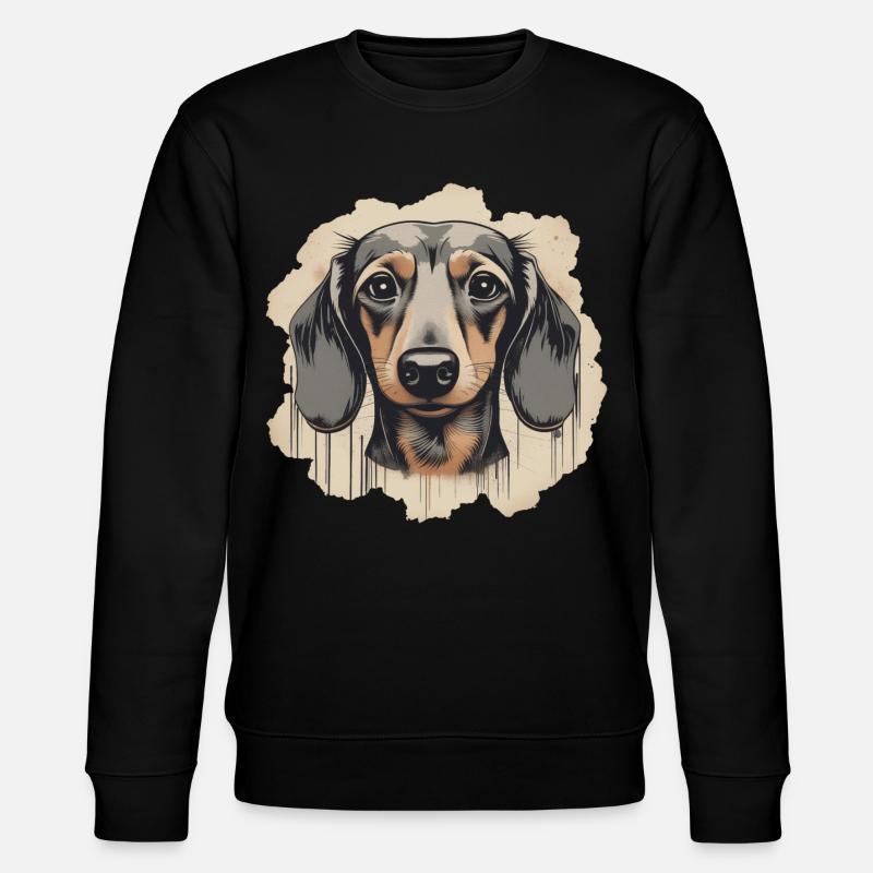 Dackel Teckel Kurzhaardackel Dachshund - Stanley/Stella Unisex Bio-Sweatshirt CHANGER  - Schwarz