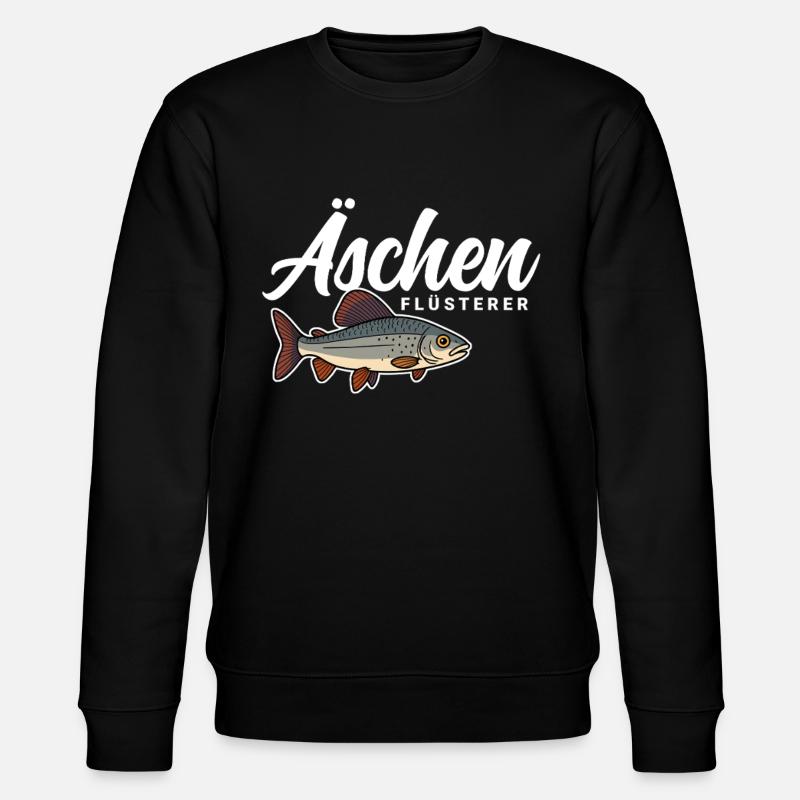 Äschen Flüsterer - Stanley/Stella Unisex Bio-Sweatshirt CHANGER  - Schwarz