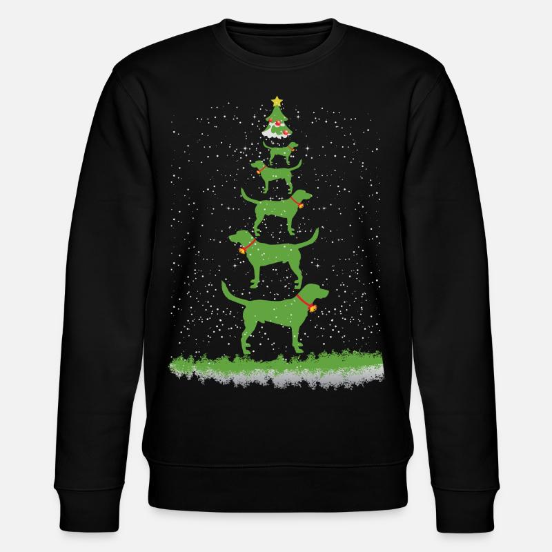 Labbi Weihnachtsbaum - Stanley/Stella Unisex Bio-Sweatshirt CHANGER  - Schwarz