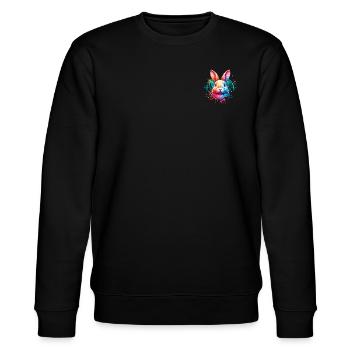 Heart Bunny Easter Bunny Heartbeat - Stanley/Stella CHANGER Unisex Organic Sweatshirt - black - Front - Nik (191cm) & Marisol (170cm)