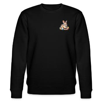 Paashaas - Stanley/Stella Uniseks bio-sweatshirt CHANGER  - zwart - Voor - Nik (191cm) & Marisol (170cm)