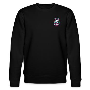 Osterhase Herzschlag Ostern - Stanley/Stella Unisex Bio-Sweatshirt CHANGER  - Schwarz - Vorne - Nik (191cm) & Marisol (170cm)
