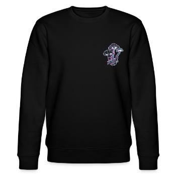 Drogen Pilze Party LSD Acid - Stanley/Stella Unisex Bio-Sweatshirt CHANGER  - Schwarz - Vorne - Nik (191cm) & Marisol (170cm)