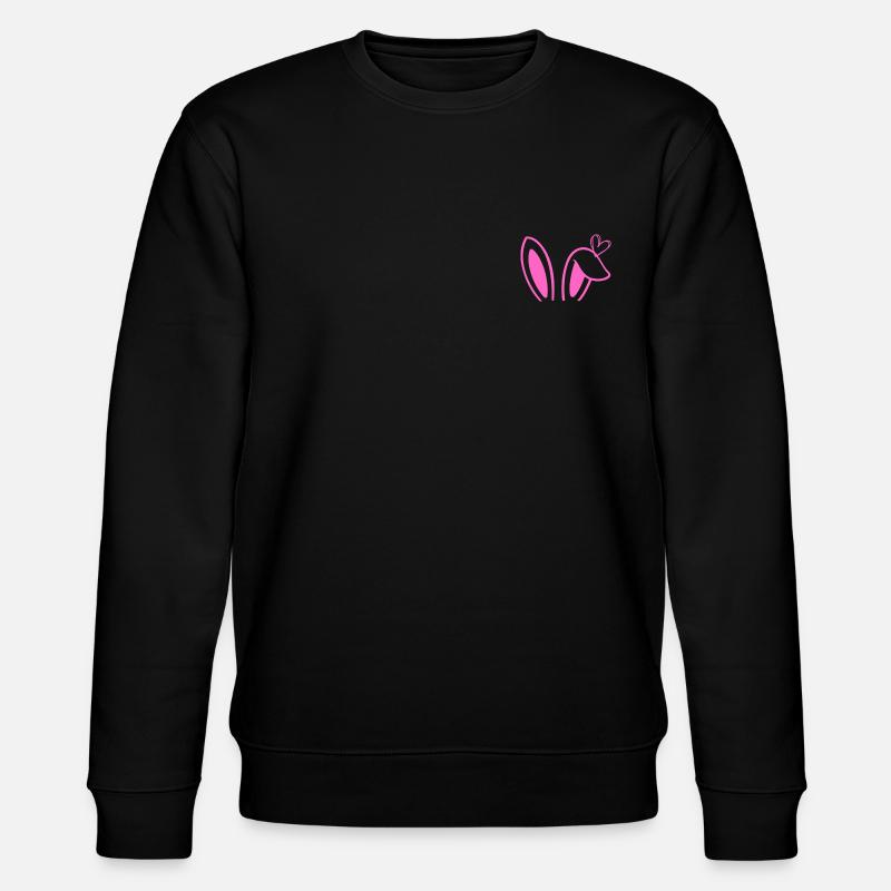 Hasenohren mit Herzchen - Stanley/Stella Unisex Bio-Sweatshirt CHANGER - Schwarz