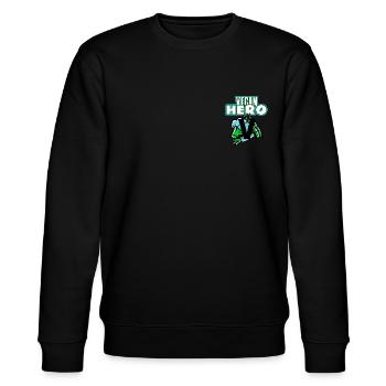 VEGAN HERO - Stanley/Stella Unisex Bio-Sweatshirt CHANGER  - Schwarz - Vorne - Nik (191cm) & Marisol (170cm)