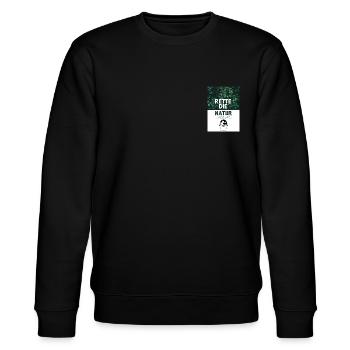 Rette die Natur - Stanley/Stella Unisex Bio-Sweatshirt CHANGER  - Schwarz - Vorne - Nik (191cm) & Marisol (170cm)