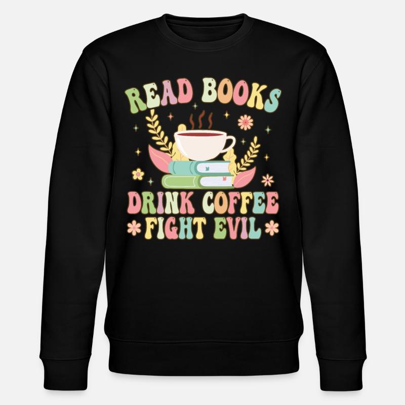 Groovy Book Reader - Stanley/Stella CHANGER Unisex Organic Sweatshirt - black