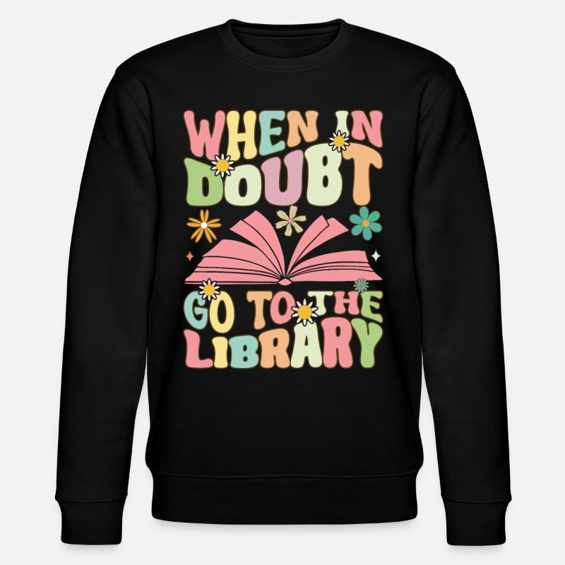 Groovy Book Reader Bibliothekar - Stanley/Stella Unisex Bio-Sweatshirt CHANGER  - Schwarz