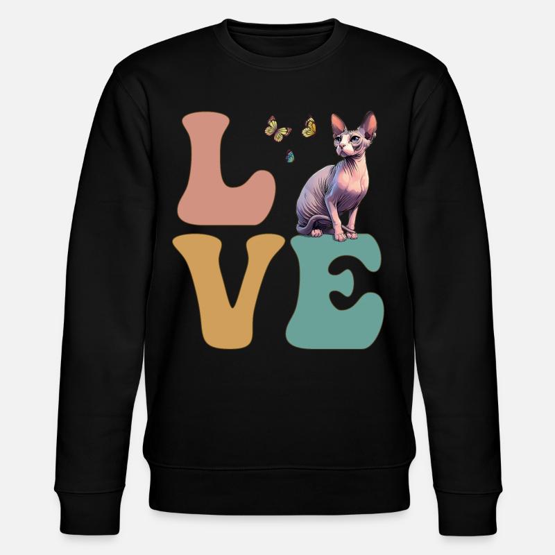 DEAR Sphynx Cat - Stanley/Stella CHANGER Unisex Organic Sweatshirt - black