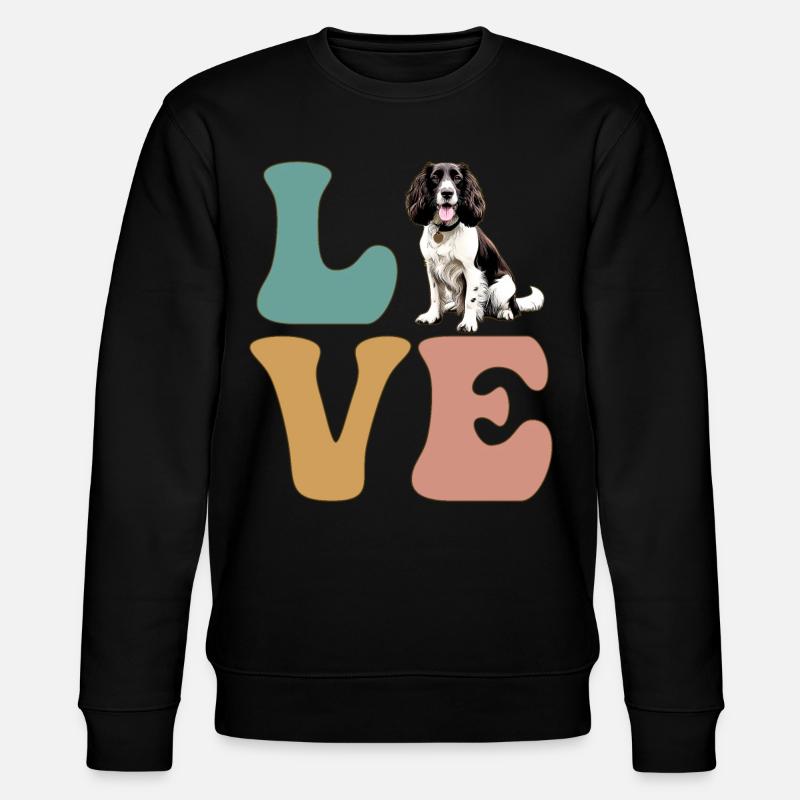 LOVE Springer Spaniel Chien - Sweat bio CHANGER Stanley/Stella Unisexe - noir