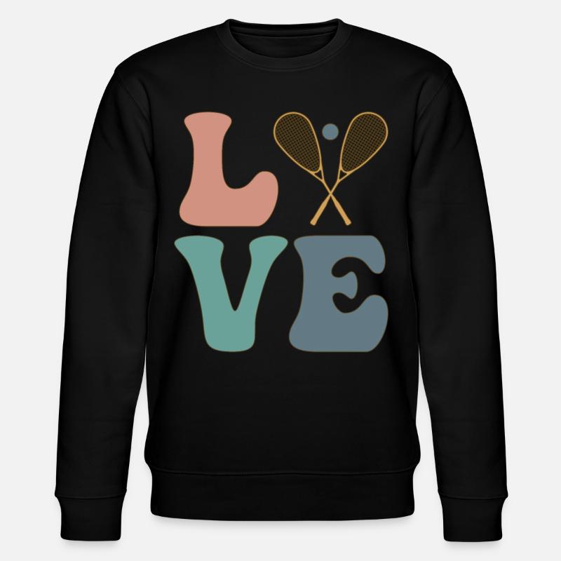 LOVE Squash Player Trainer - Stanley/Stella CHANGER Unisex Organic Sweatshirt - black