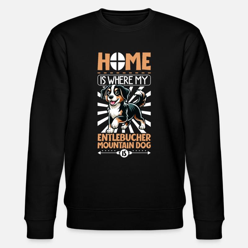 Zuhause - Entlebucher Sennenhund - Stanley/Stella Unisex Bio-Sweatshirt CHANGER  - Schwarz