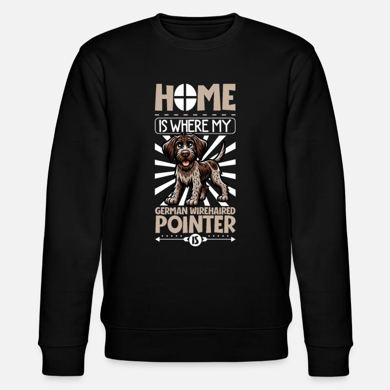 Home - German Wirehaired Pointer - Stanley/Stella CHANGER Unisex Organic Sweatshirt - black