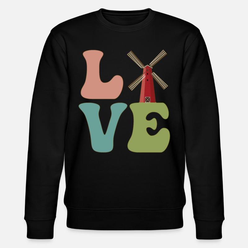 LOVE Windkraftwerk Windkraft - Stanley/Stella Unisex Bio-Sweatshirt CHANGER  - Schwarz